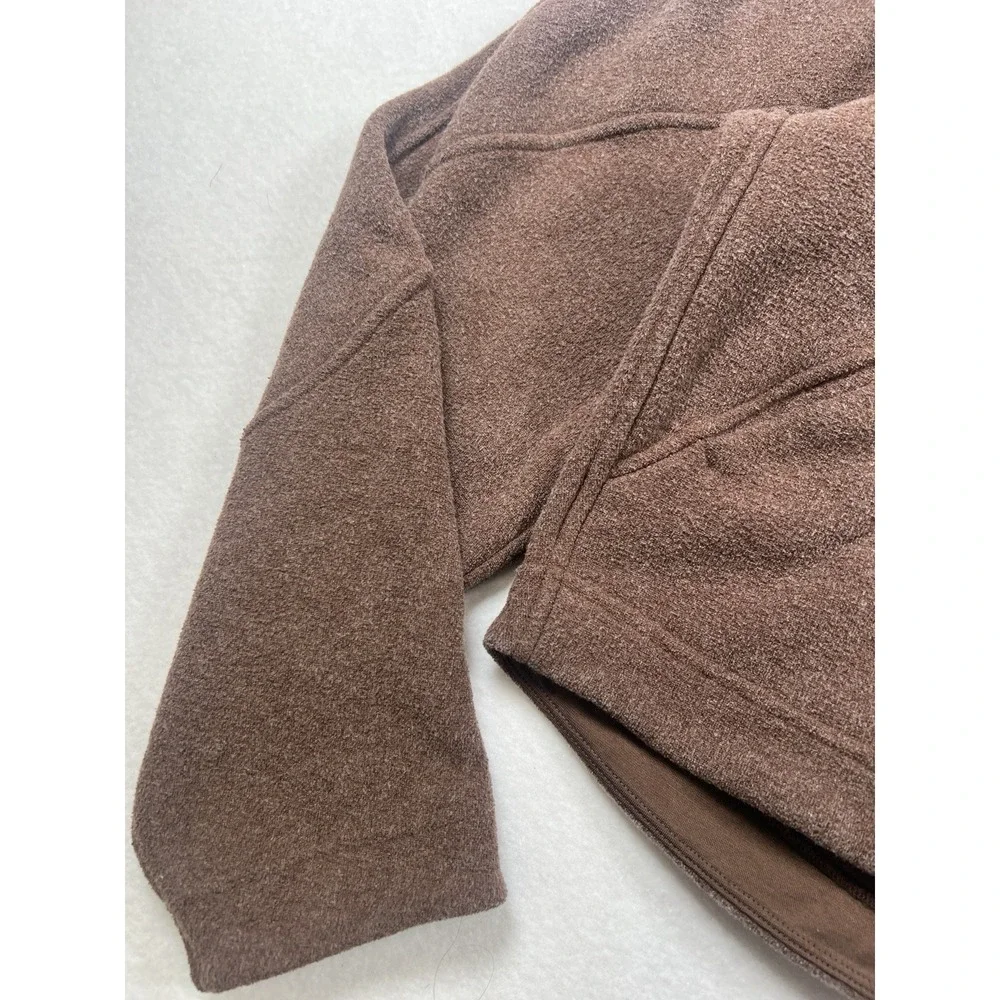 Lululemon Looped Terry Fleece Half-Zip Hoodie Sweatshirt Womens Sz 4 Java Active - Picture 6 of 12